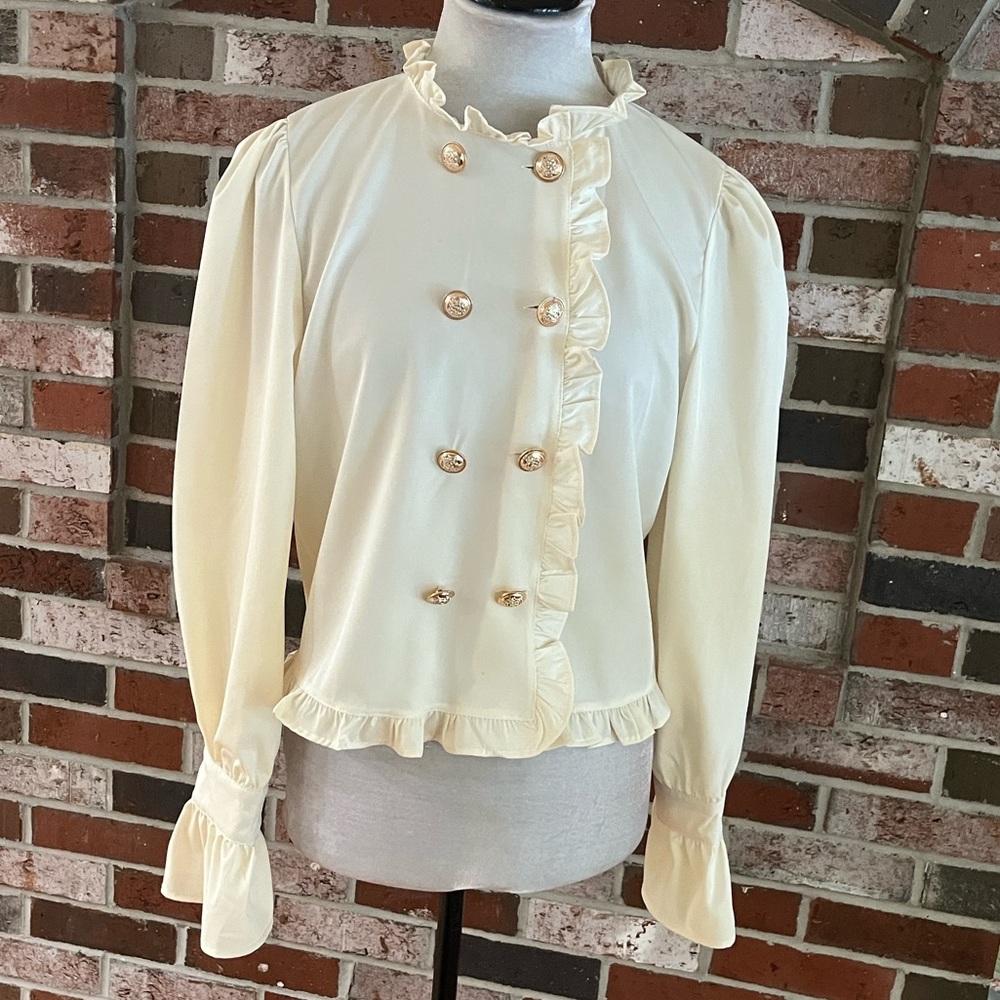 Chicwish Cream Ruffled Blouse - Picture 4 of 10